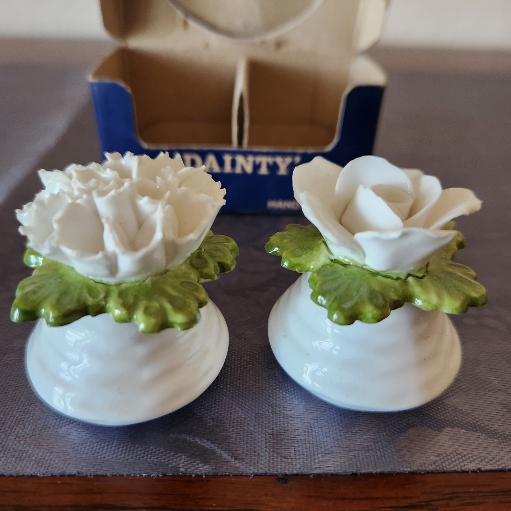 Authentic Vintage Antique Ansley Dainty English China Salt & Pepper Shaker